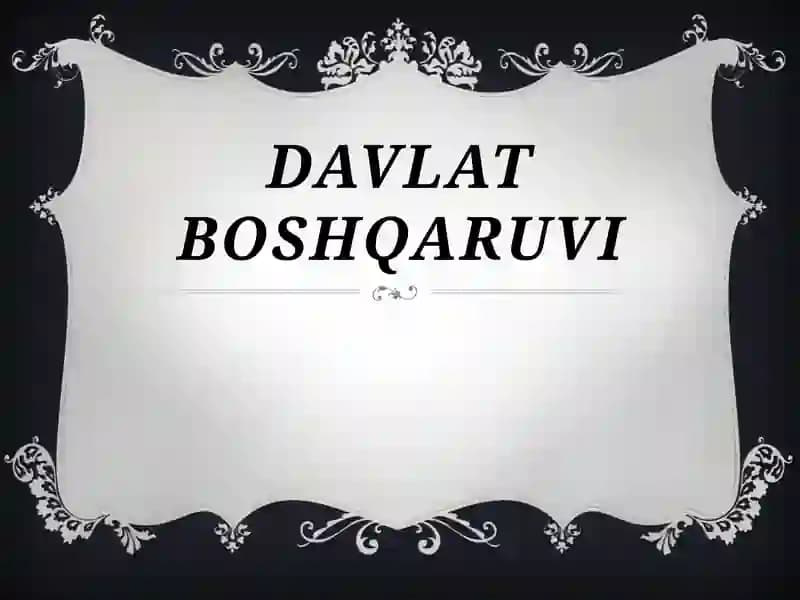 davlat boshqaruvi