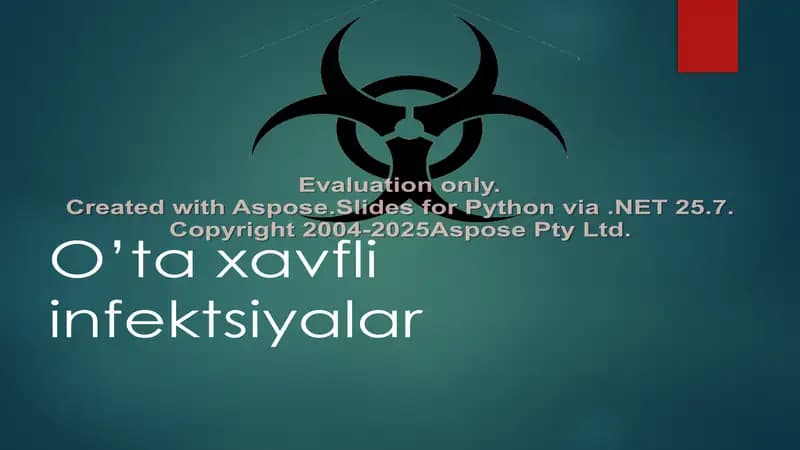 O’ta xavfli infektsiyalar