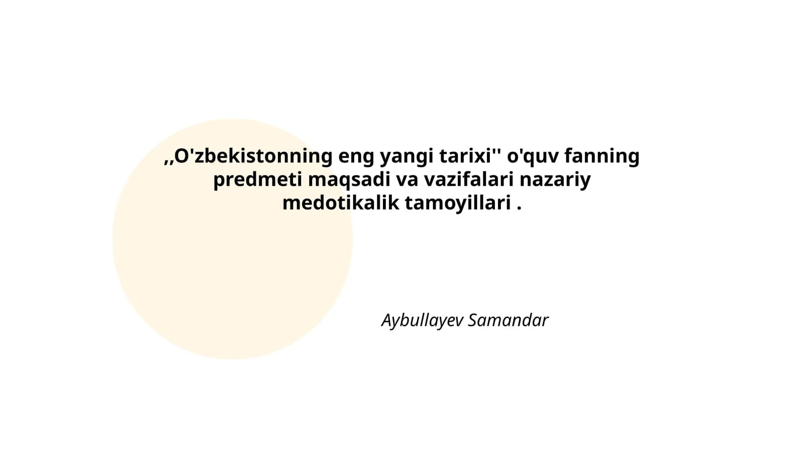 O'zbekistonning eng yangi tarixi