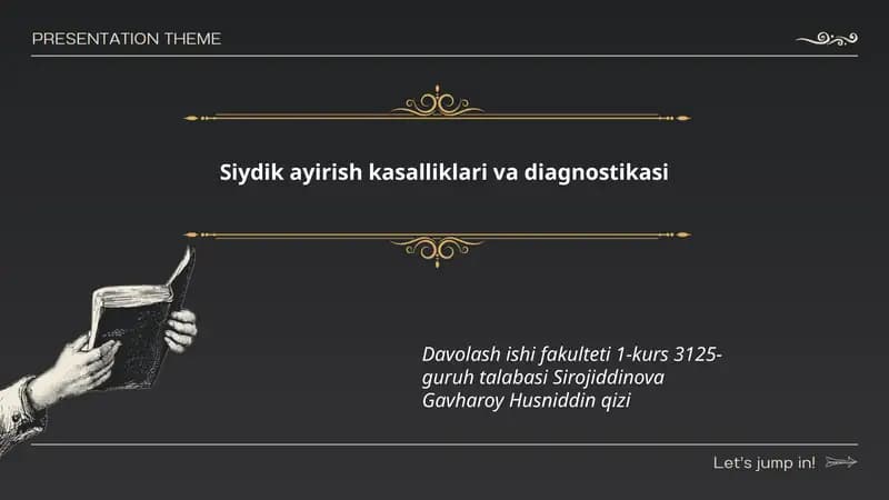 Siydik ayirish kasalliklari va diagnostikasi