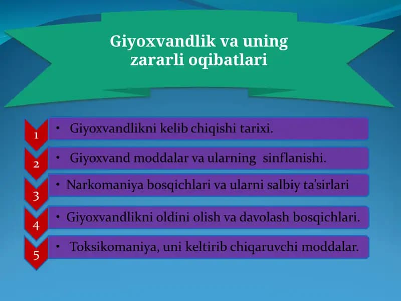 Giyoxvandlik va uning zararli oqibatlari