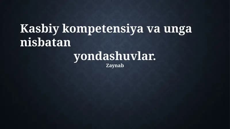 Ularga Yondashuvlar