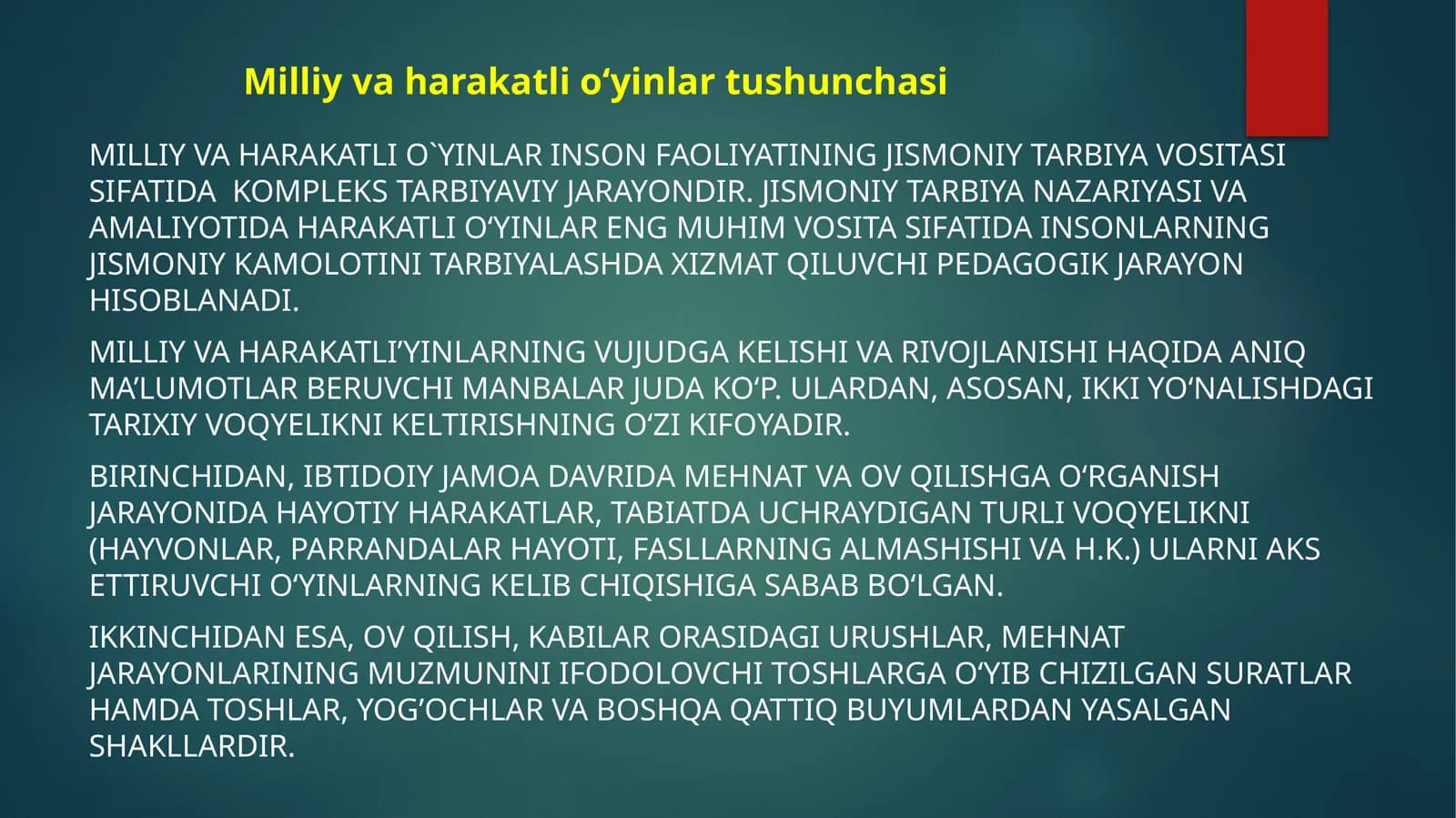 Milliyvaharakatlio'yinlar tushunchasi