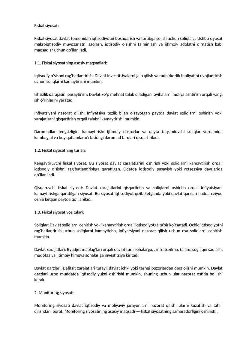 Fiskal siyosat