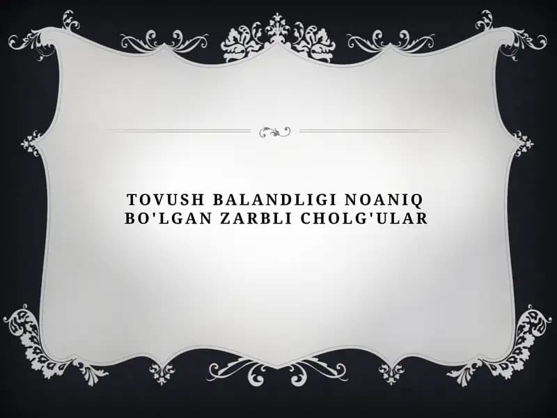 Tovush balandligi noaniq bo'lgan zarbli cholg'ular