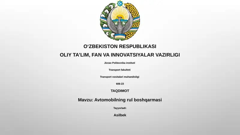 Avtomobilning rul boshqarmasi