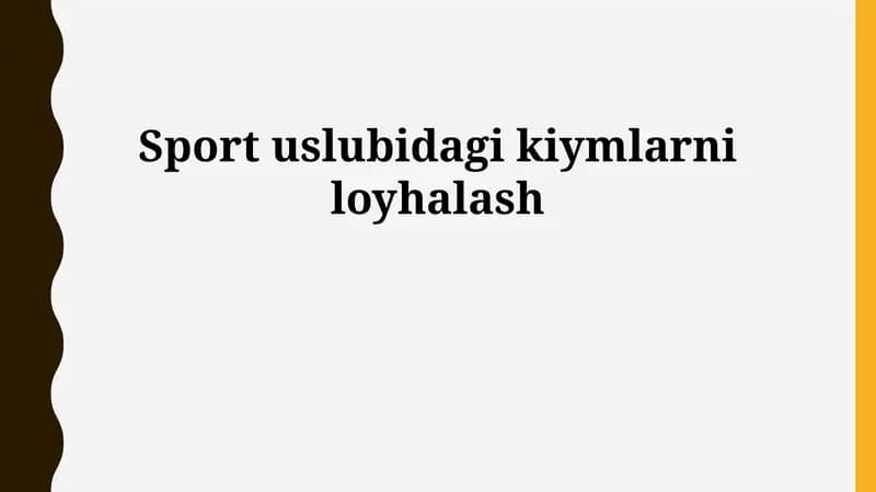 Sport kiyimlari dizayni