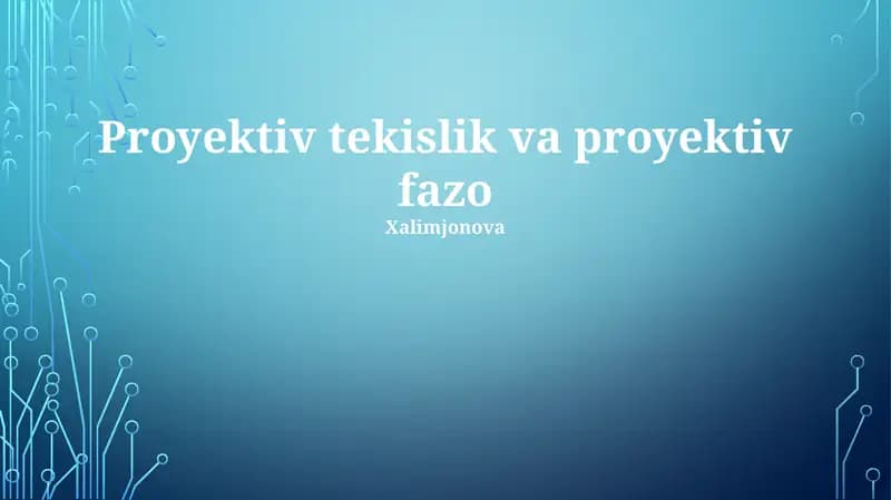 Proyektiv Tekislik va proyektiv fazo