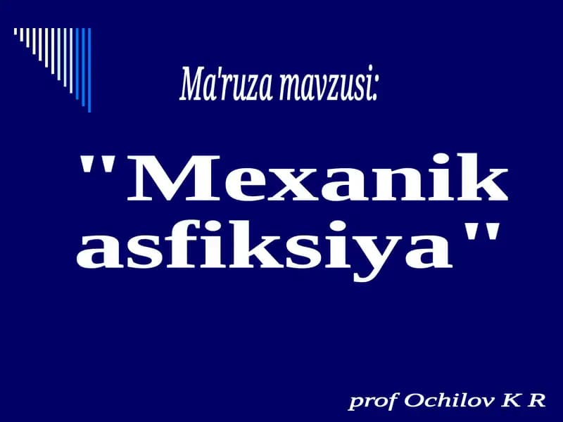 Mexanik asfiksiya