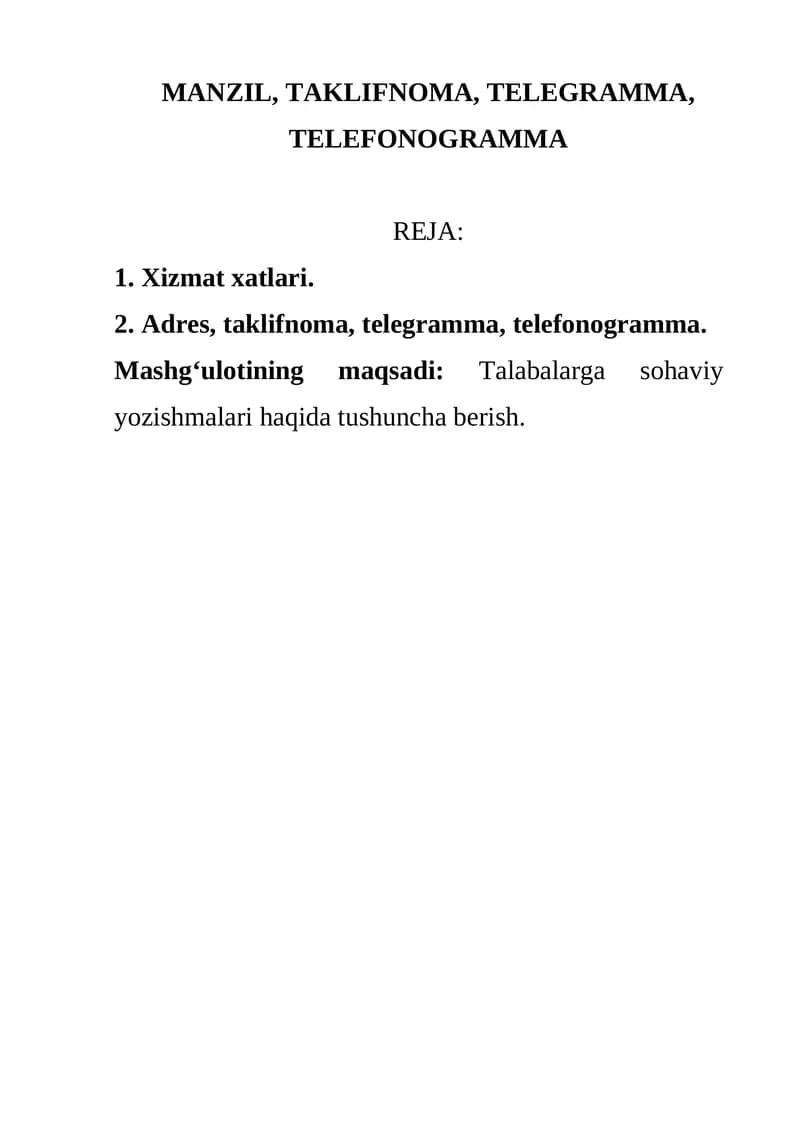 Xizmat xatlari