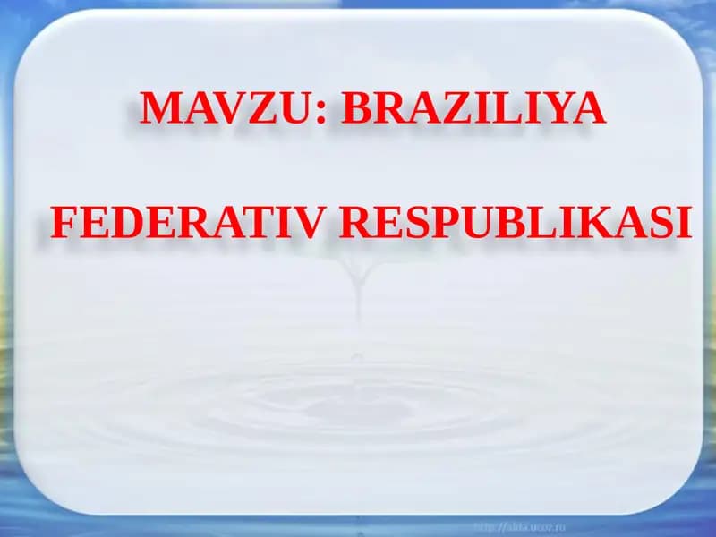 BRAZILIYA FEDERATIV RESPUBLIKASI