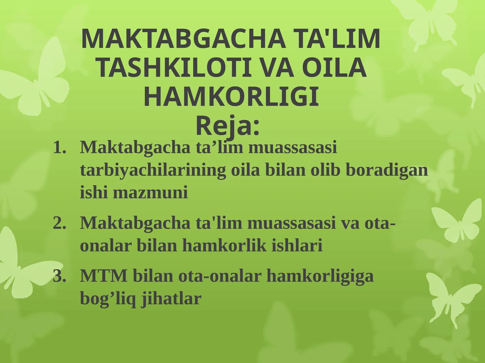 Maktabgachata’lim muassasasining oila hamkorligi
