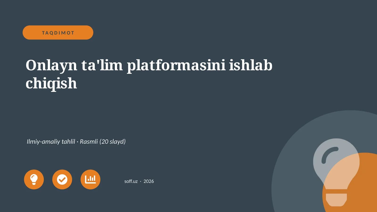 Onlayn ta'lim platformasini ishlab chiqish