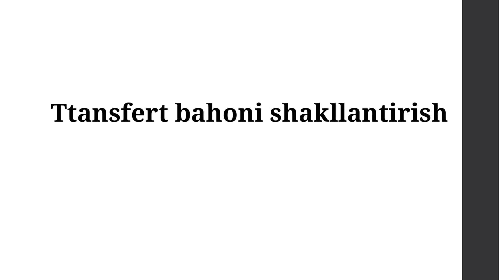 Transfert narxlari