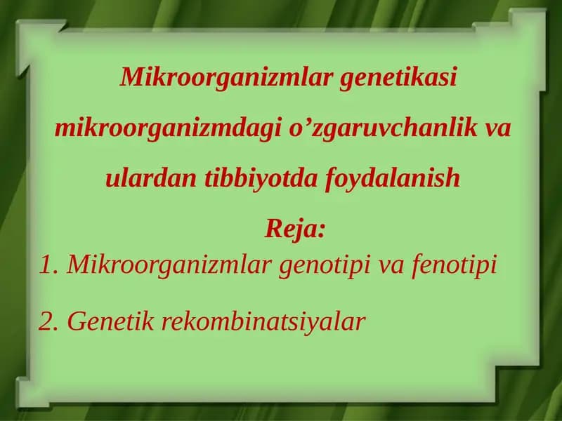 Mikroorganizmlar genetikasi