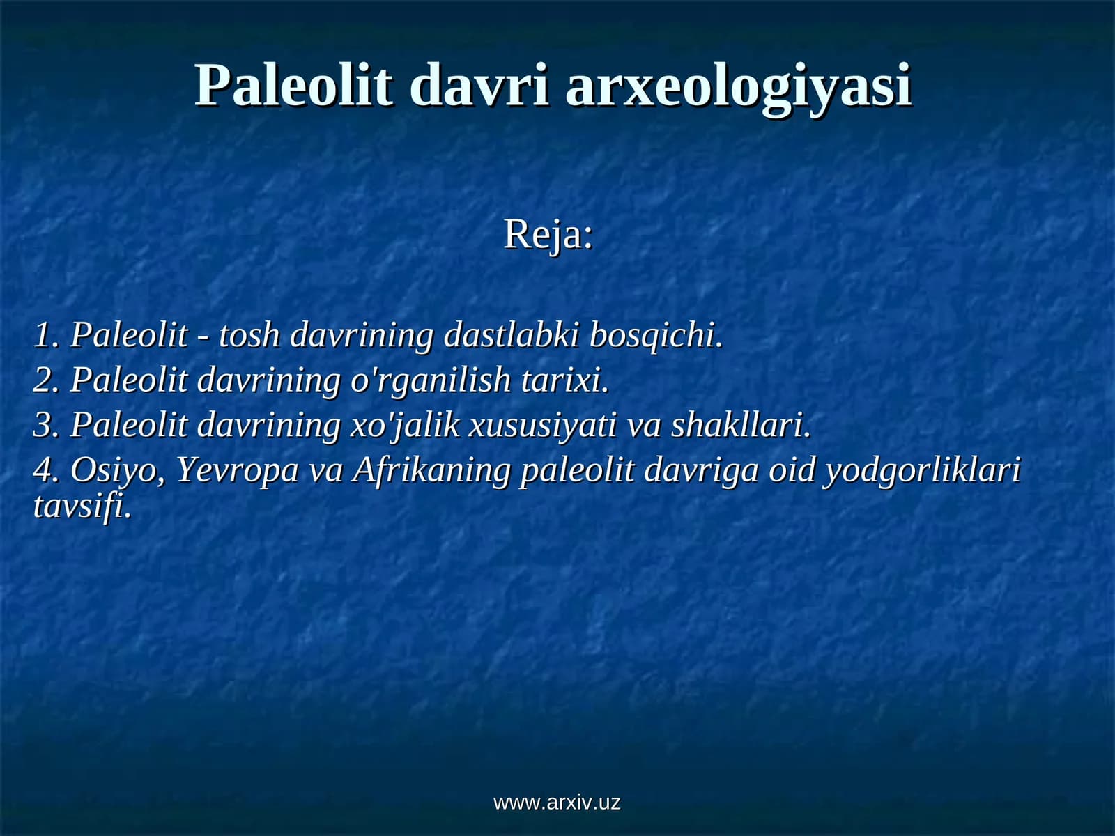 Paleolit davri arxeologiyasi