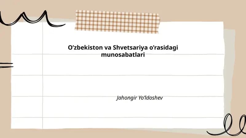 O'zbekiston va Shvetsariya o'rtasidagi diplomatik aloqalar