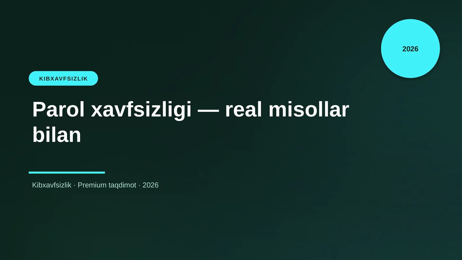 Parol xavfsizligi — real misollar bilan