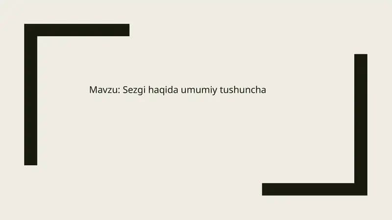 Sezgi haqida umumiy tushuncha