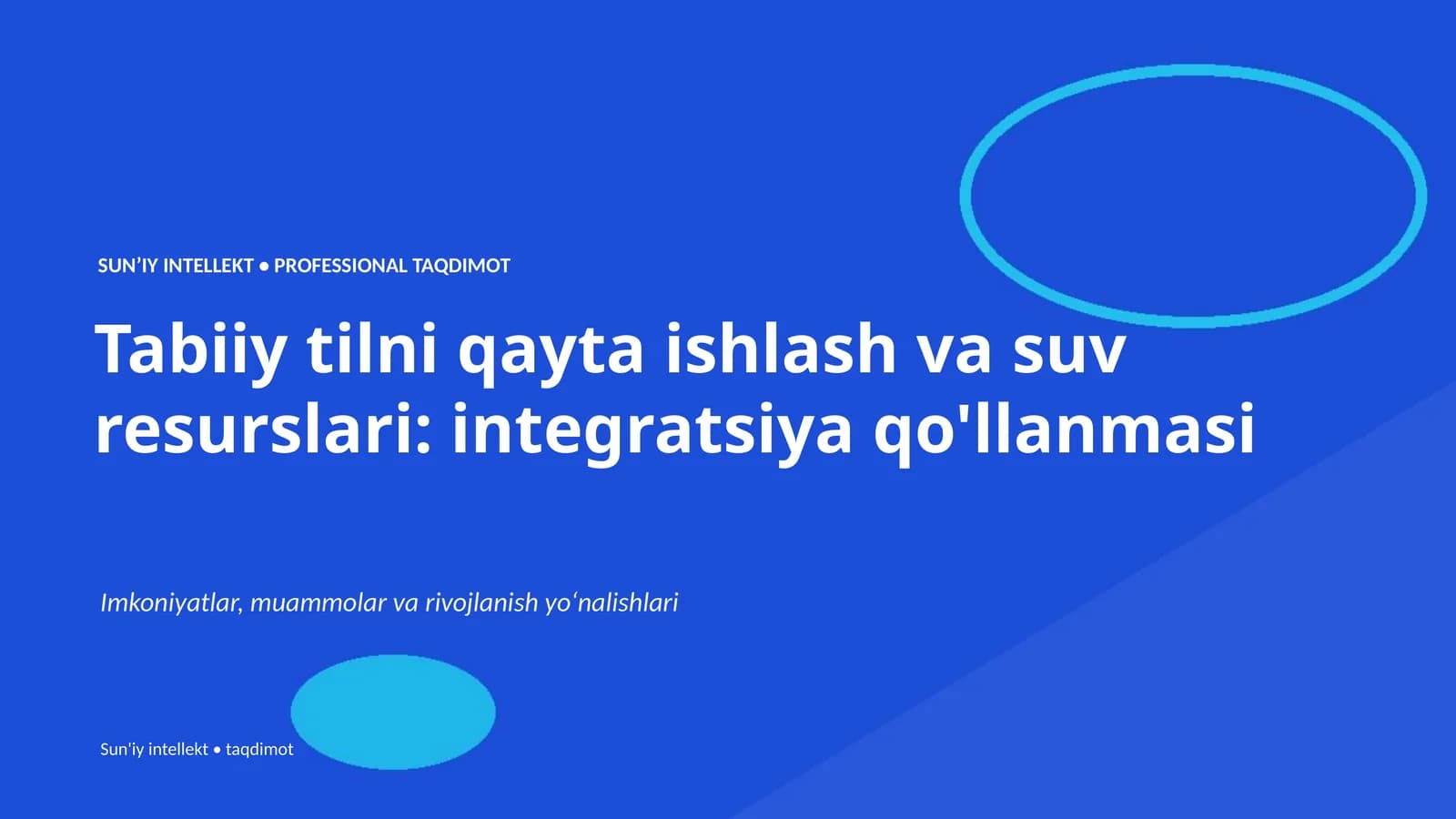 SUNʼIY INTELLEKT • PROFESSIONAL TAQDIMOT