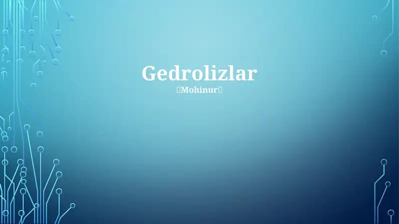 Gidrolizlar