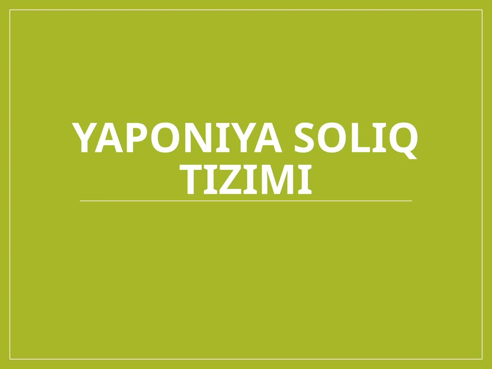 Yaponiya soliq tizimi