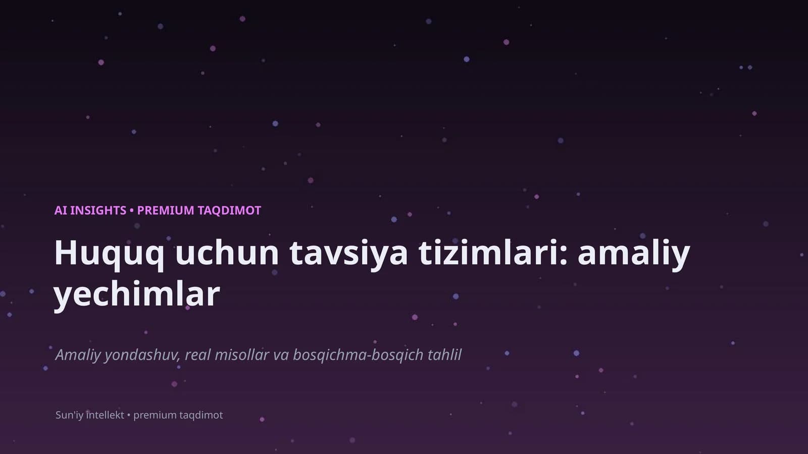 Sun'iy intellekt • premium taqdimot