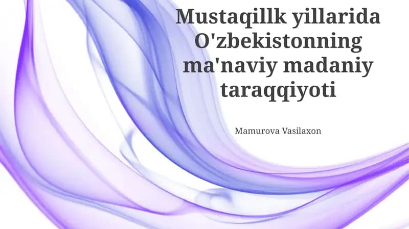 Ma'naviy madaniy taraqqiyot
