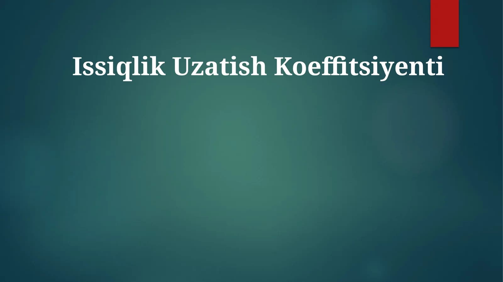 Issiqlik Uzatish Koeffitsiyenti