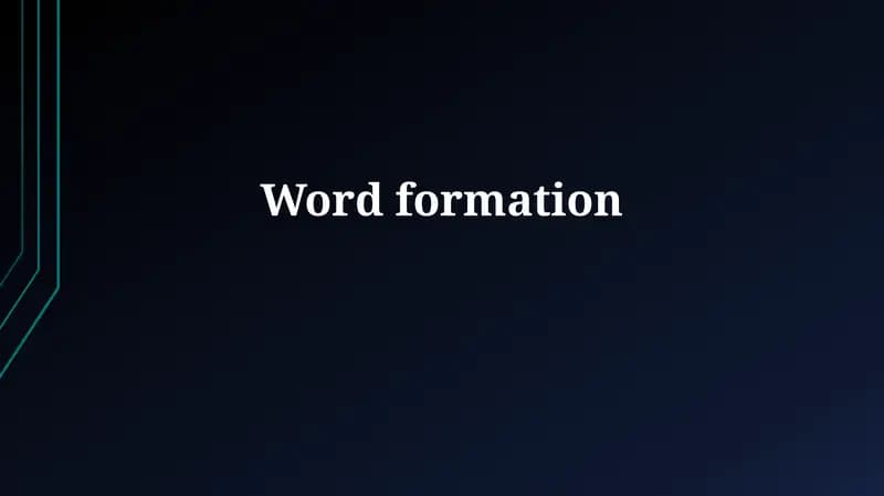 Word Formation