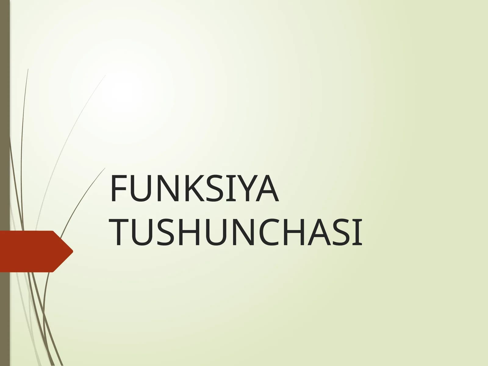 FUNKSIYA TUSHUNCHASI