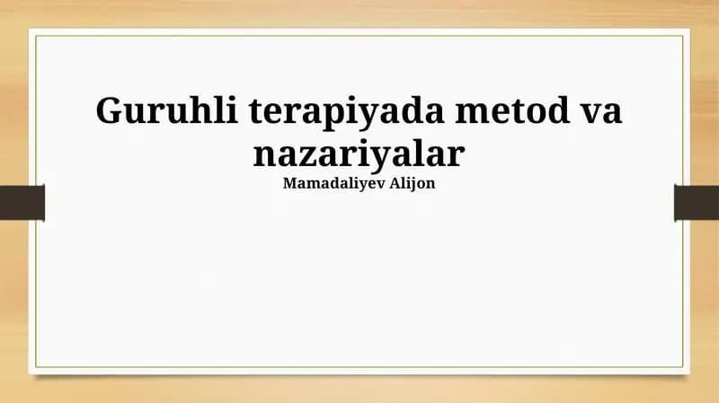 Kognitiv-xulq terapiyasi guruhlari