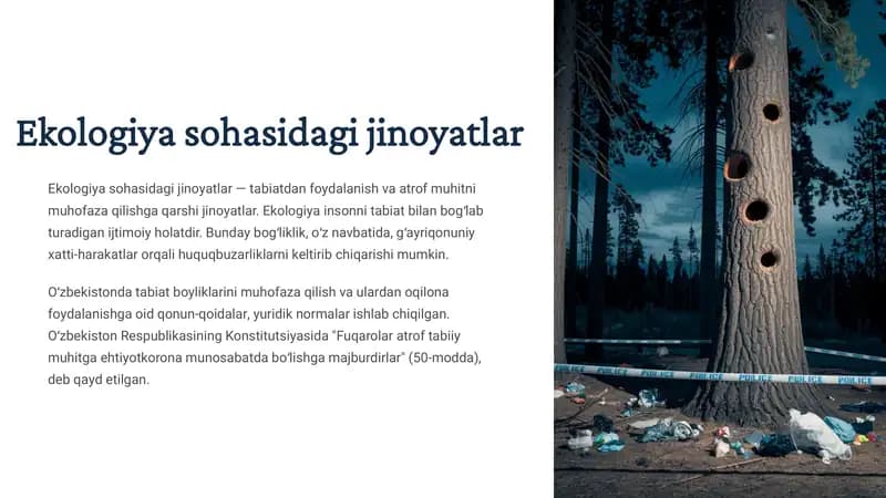 Ekologiya sohasidagi jinoyatlar