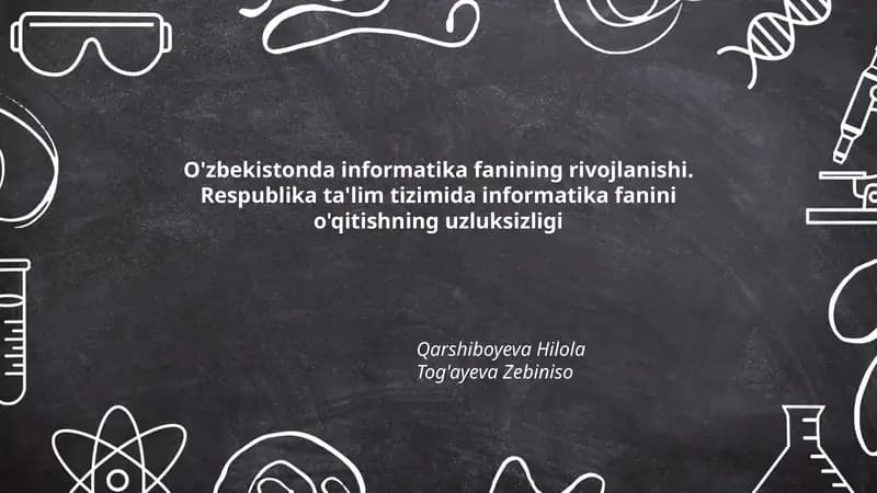 O'zbekistonda informatika fanining rivojlanishi