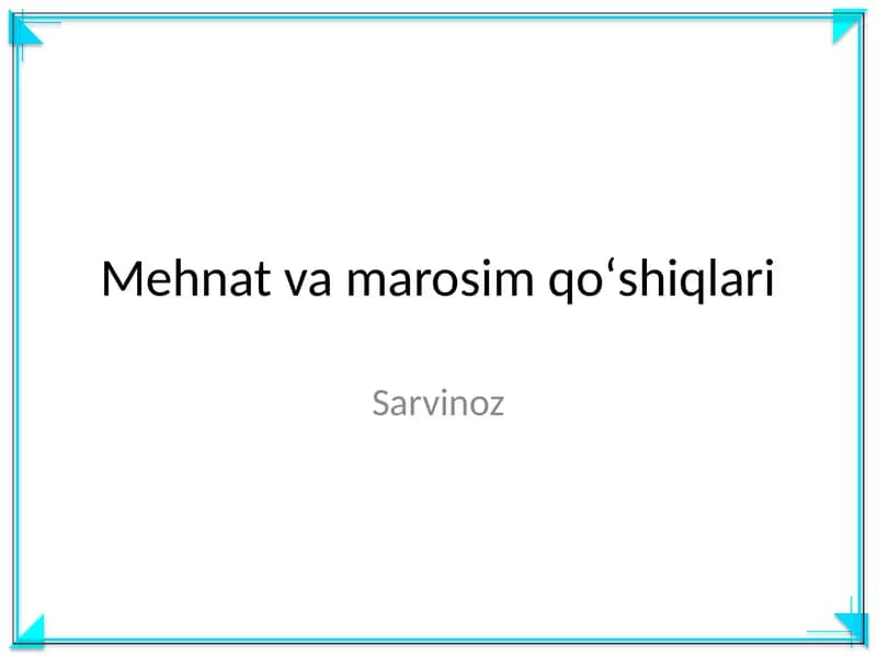 Mehnat va marosim qoʻshiqlari