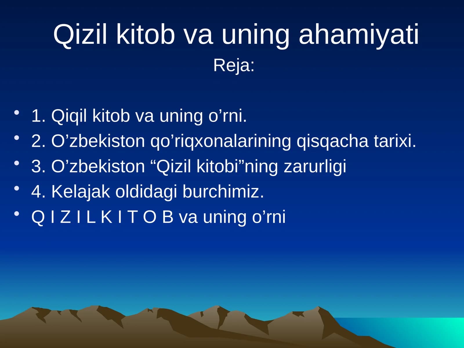 Qizilkitobvauningahamiyati
