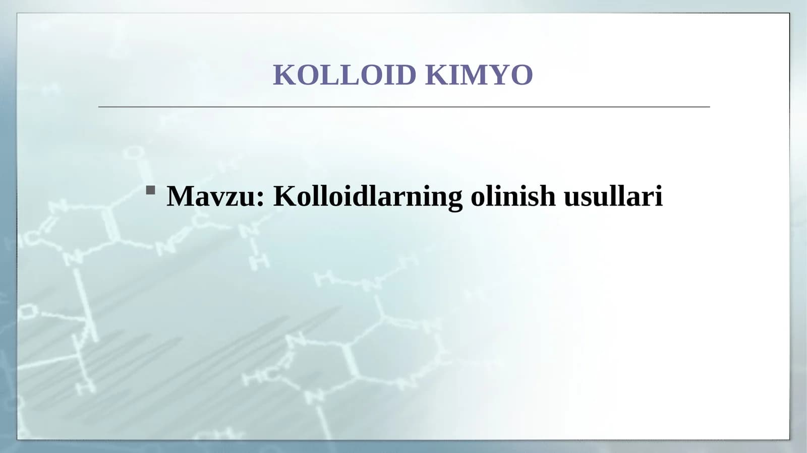 KOLLOID KIMYO