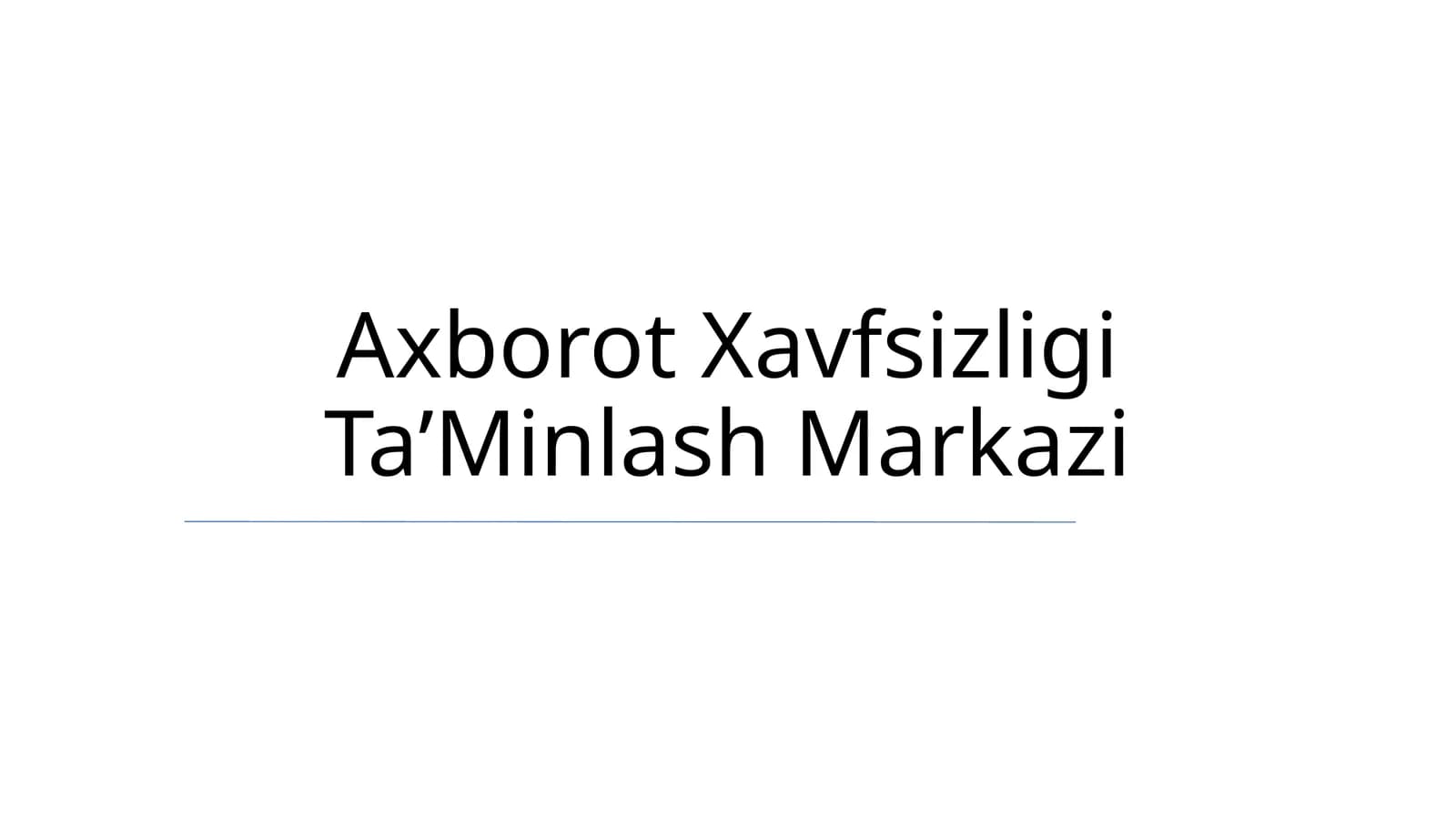 Axborot Xavfsizligi TaʼMinlash Markazi