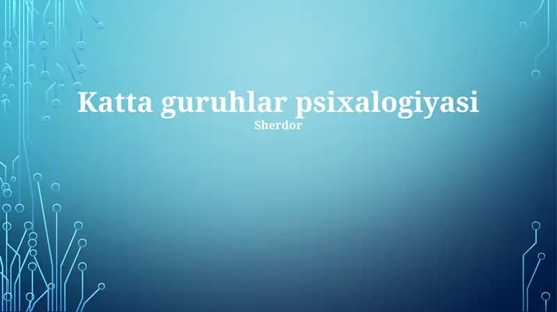 Katta guruhlar psixalogiyasi