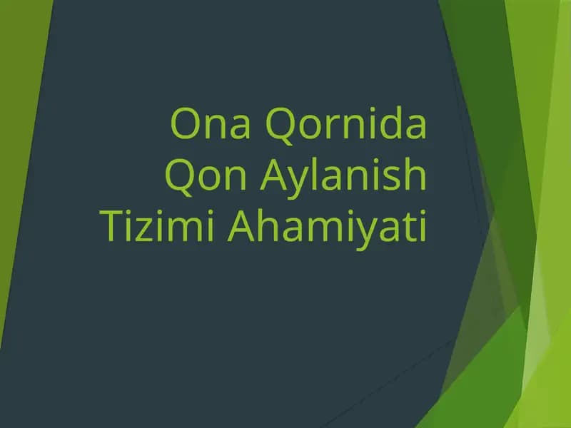 Ona-qornida qon aylanish tizimi