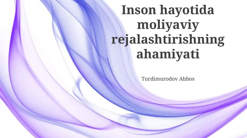 Moliyaviy Rejalashtirishning Ahamiyati