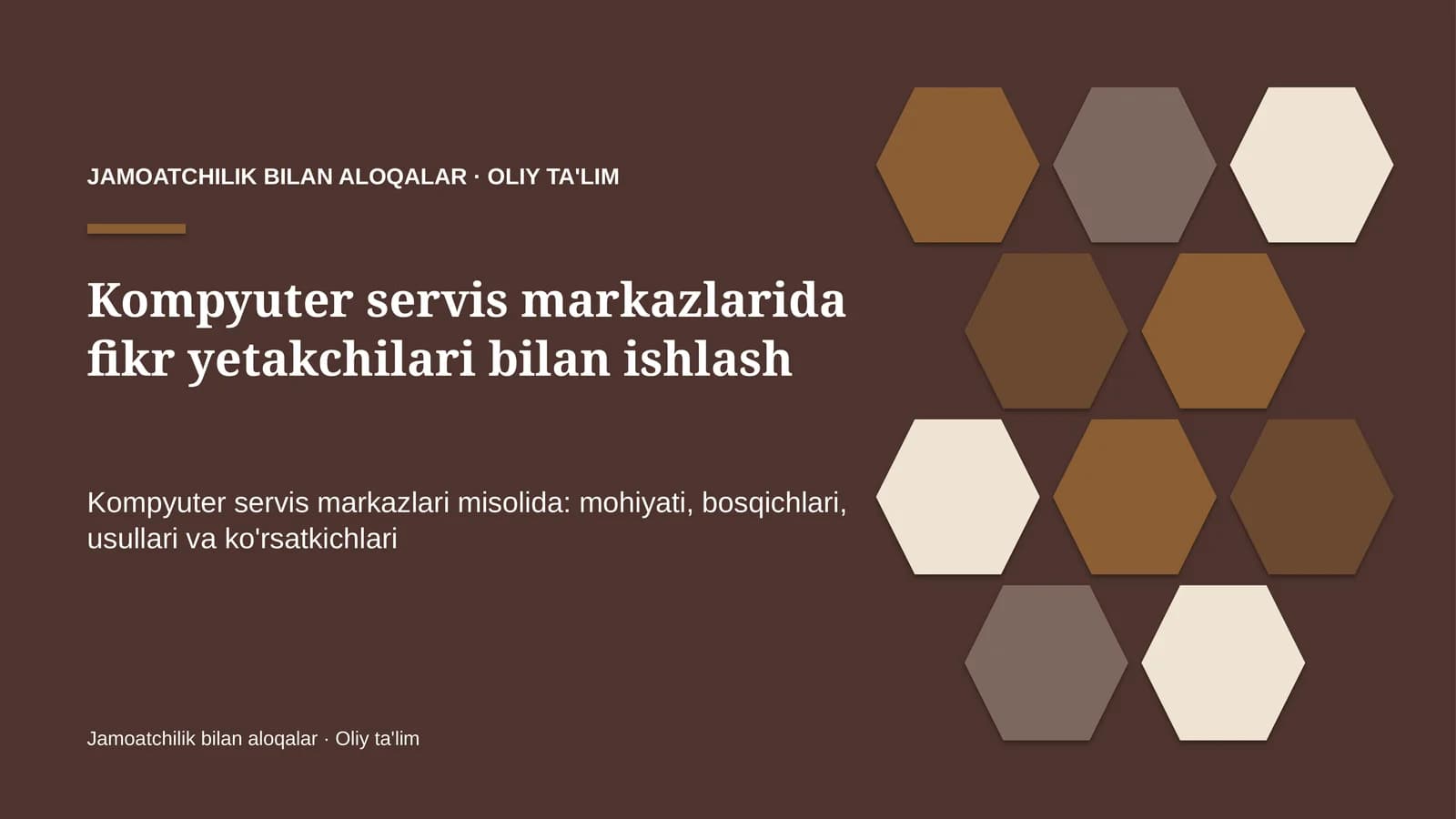 Kompyuter servis markazlarida fikr yetakchilari bilan ishlash
