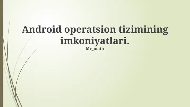 Android operatsion tizimi