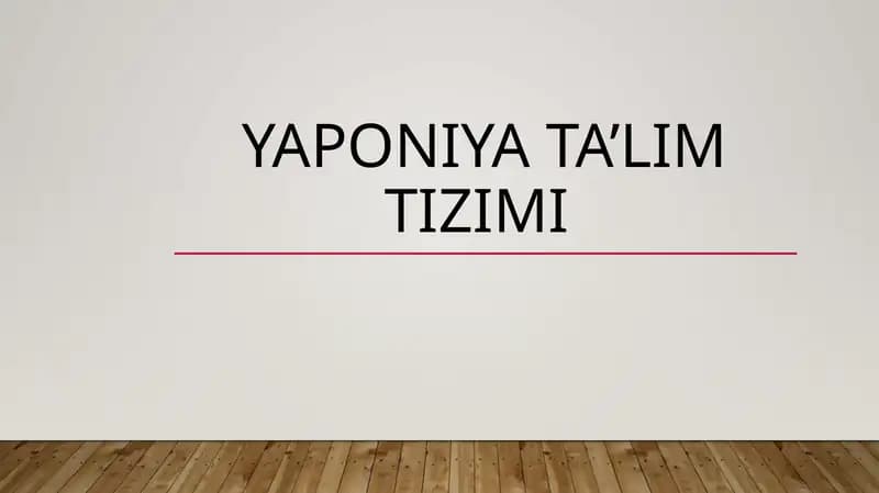 Yaponiyata’lim tizimi