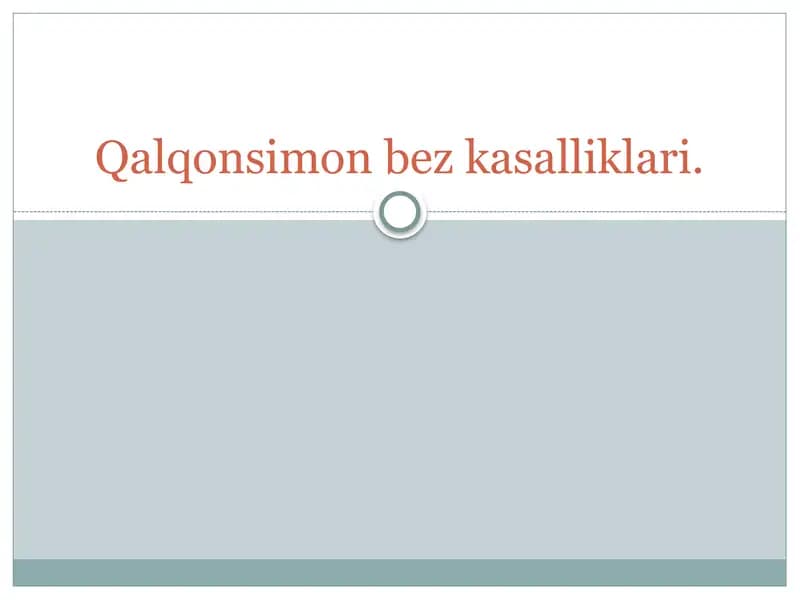 Qalqonsimon bez kasalliklari