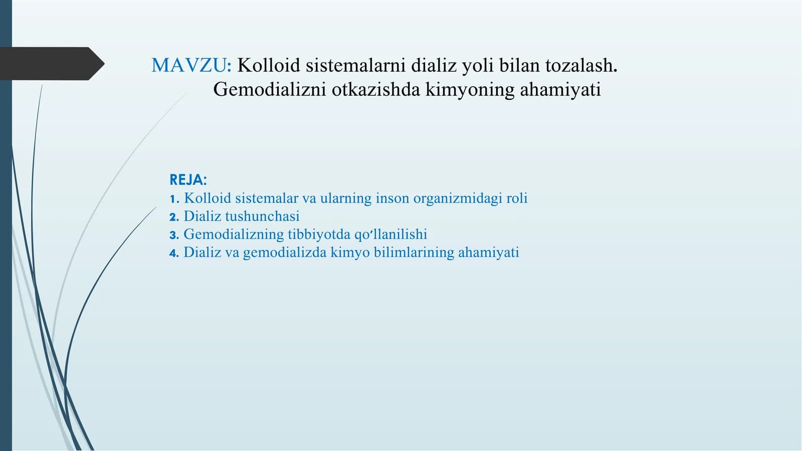 Kolloid sistemalarni dializ yoli bilan tozalash