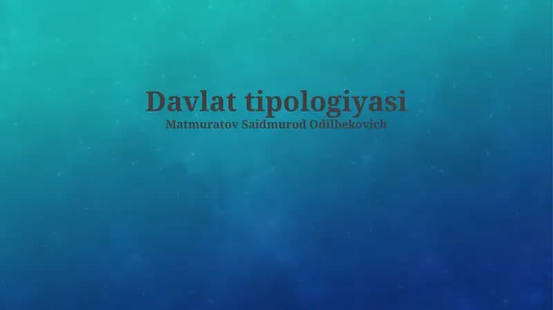 Davlat tipologiyasi