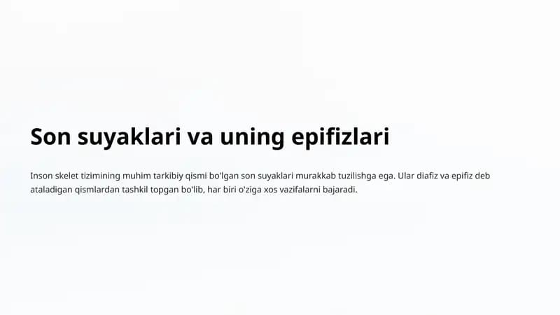 Son suyaklari va uning epifizlari