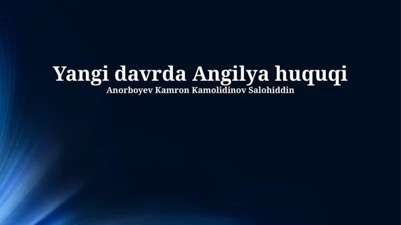 Anguilla Qonunchiligi