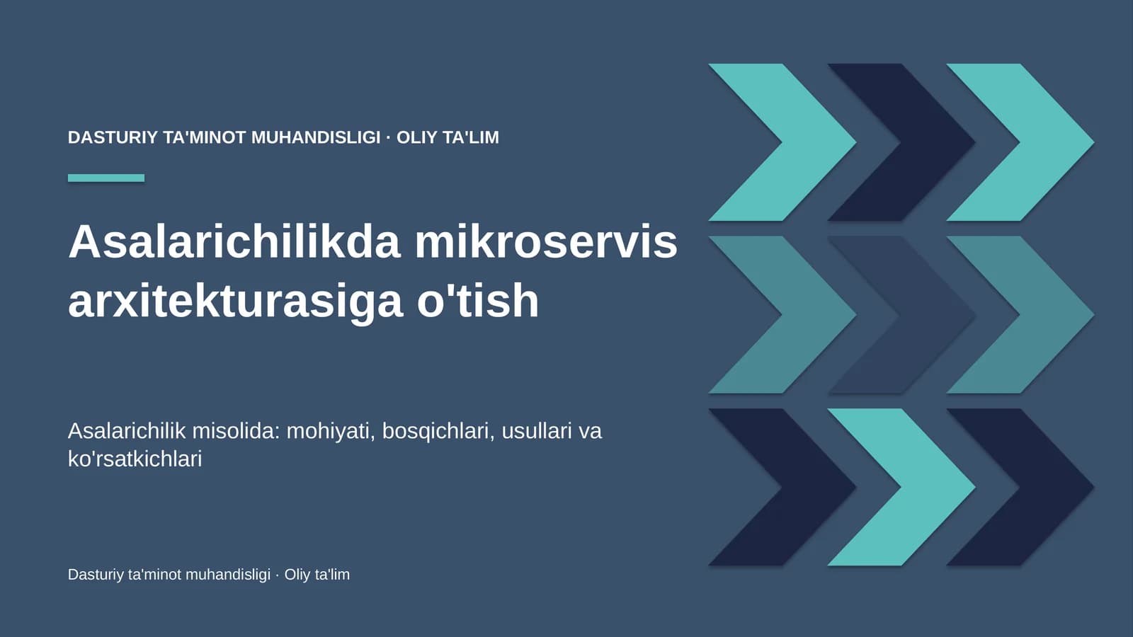 Asalarichilikda mikroservis arxitekturasiga o'tish